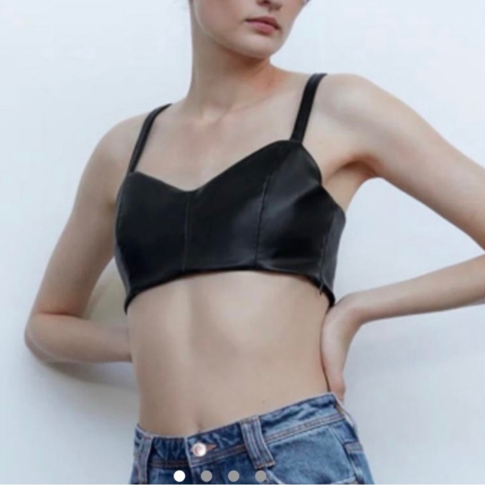 Zara faux leather crop top